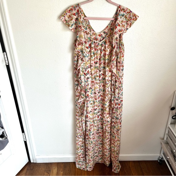 Zadig & Voltaire / Reen Butterfly-Print Maxi Dress Cream - Picture 9 of 11